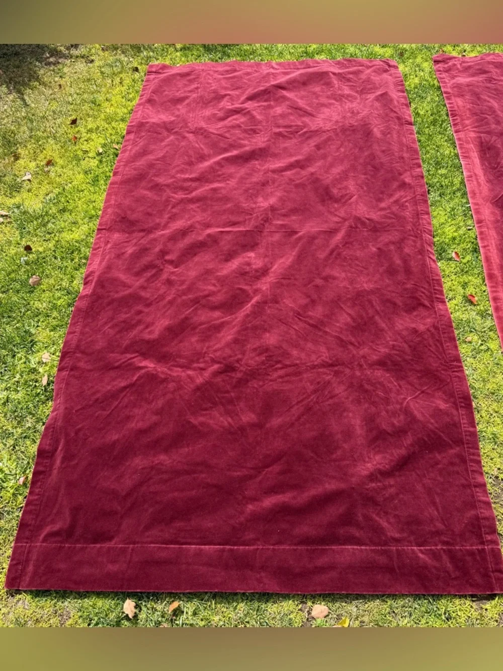 Pottery Barn Velvet Twill Merlot Red Drape Set 48x96 100% Cotton Mexico READ